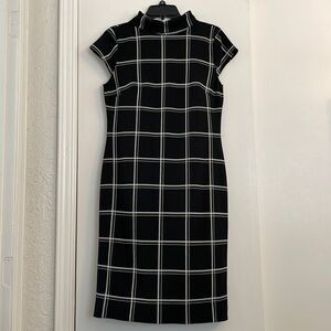 Elegant Black and White Checkered Dress